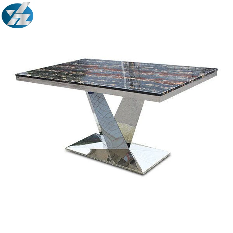Toughened glass stainless steel table home furniture
