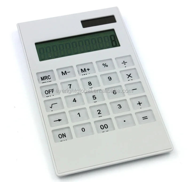 
T0093 Low MOQ Office tool plastic calculator with transparent key and custom logo for promotion 