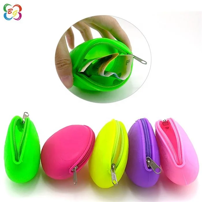 Custom Cheap Promotional Products Silicone Oval  Coin Purse  for Kids