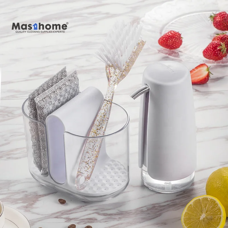 Masthome High quality plastic hotel  toilet  hand liquid foaming manual Soap Dispenser Bottle Set for Bathroom