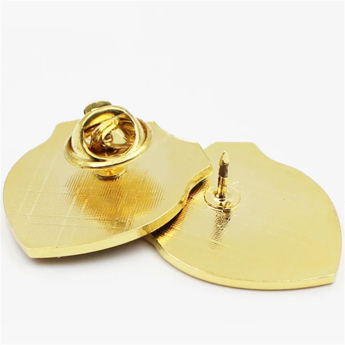 free design bulk shield hat metal badge pin
