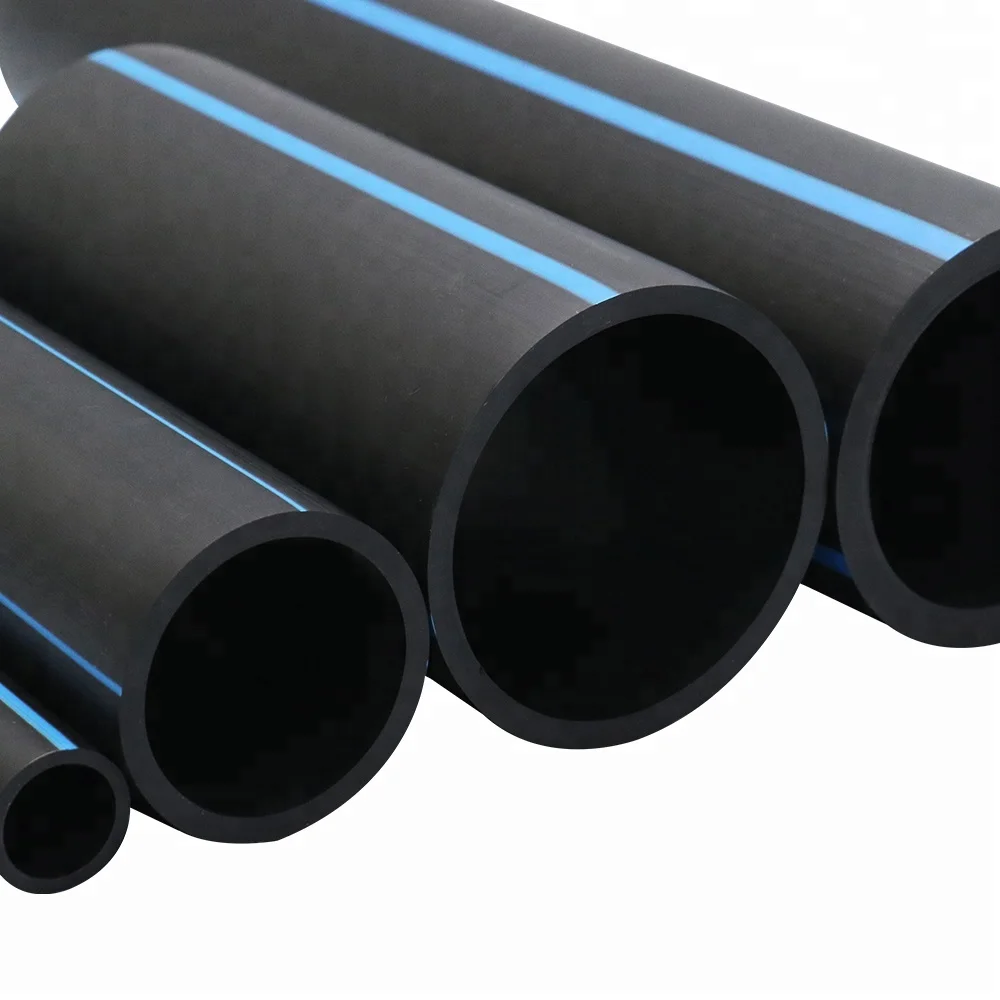 
Plastic factory HDPE water pipe large diameter black pe pipe PE100 
