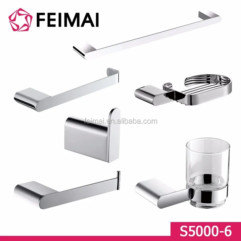 
Wall Mountd Brass Zinc Alloy Chrome Plated Bath Hardware Sets 