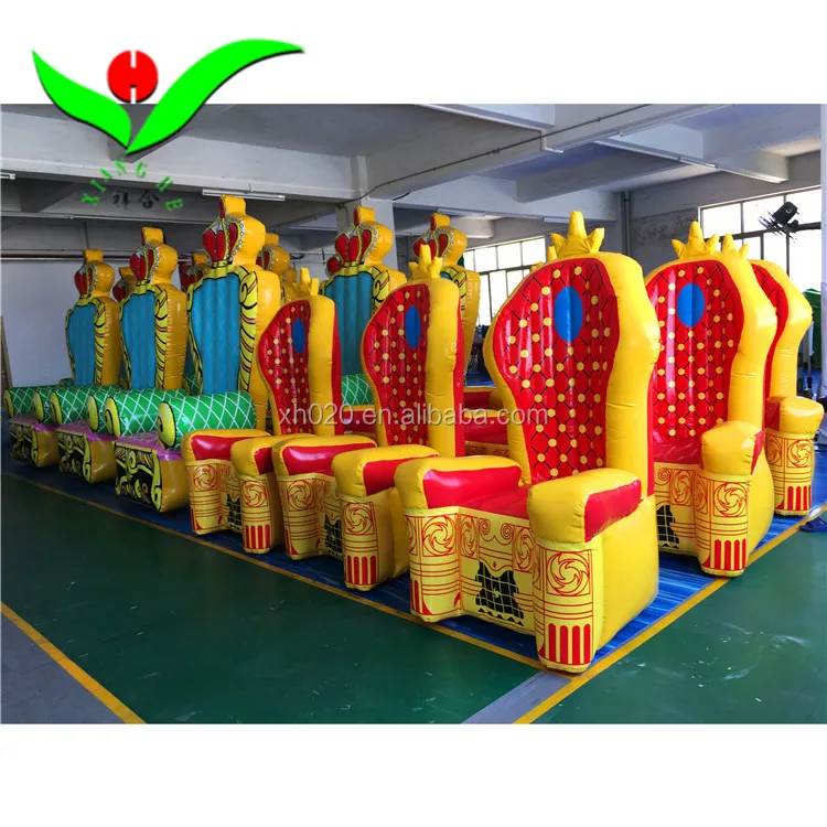 Custom inflatable throne chair Funny party event furniture air sealed durable king chair for birthday party