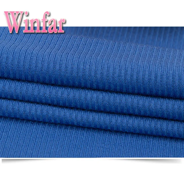 Winfar China Rib factory 95%polyester 5%spandex 2*2 design rib boat for clothing