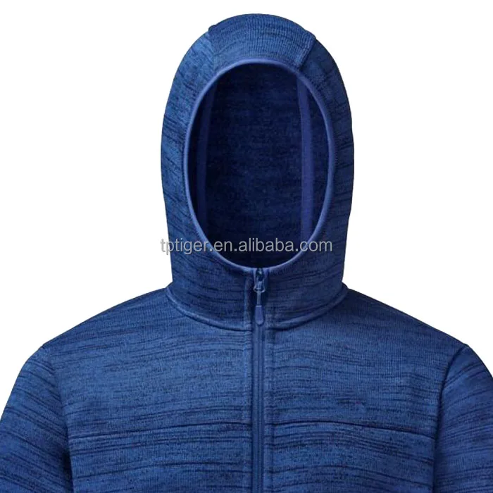 New Arrival Nave Melange Hooded Knitted Fleece Jacket for Men