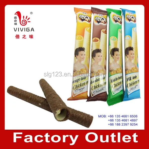 
chocolate cream center fill chocolate wafer stick 