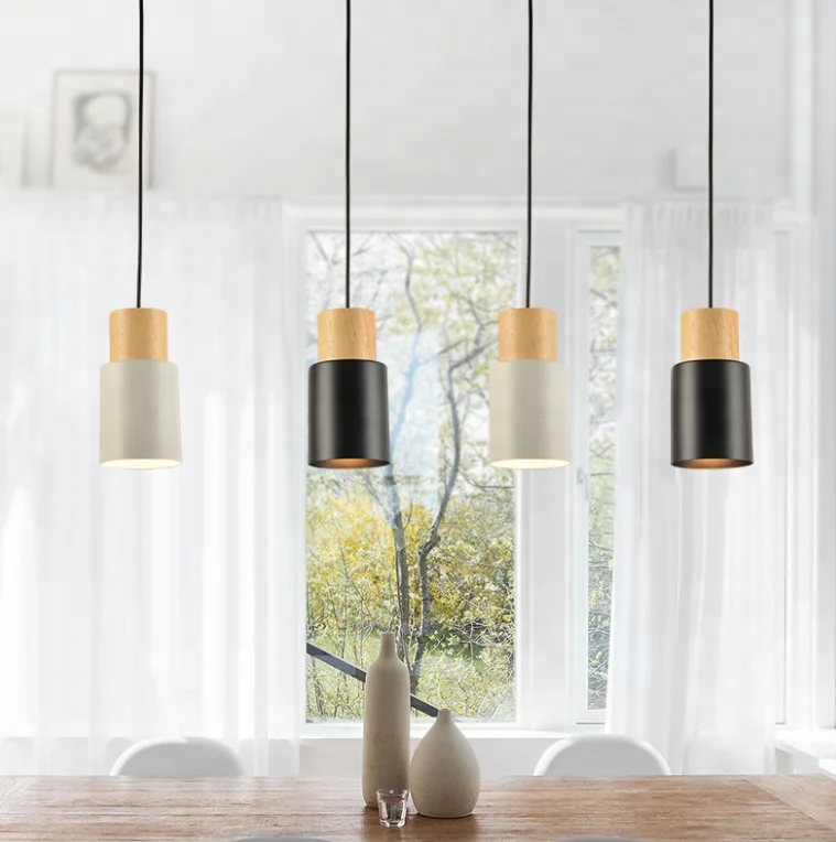 New creative modern wood staircase chandeliers lighting led linear aluminum material pendant light