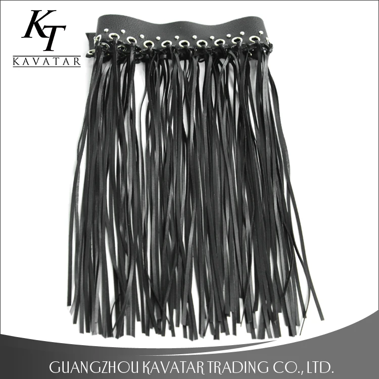 Fashion artificial eyelet leather lace,leather fringe trim for bags and shoes Eyelet belt