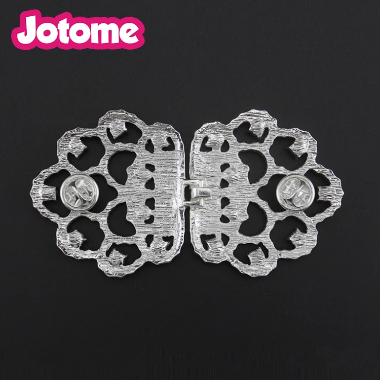 Rhinestone Slider Closure Clasp Brooch for Bouquet Sash Belt