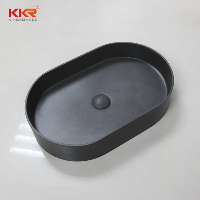 Factory manufactured small size square and round wash basin solid surface sink artificial stone bathroom sink