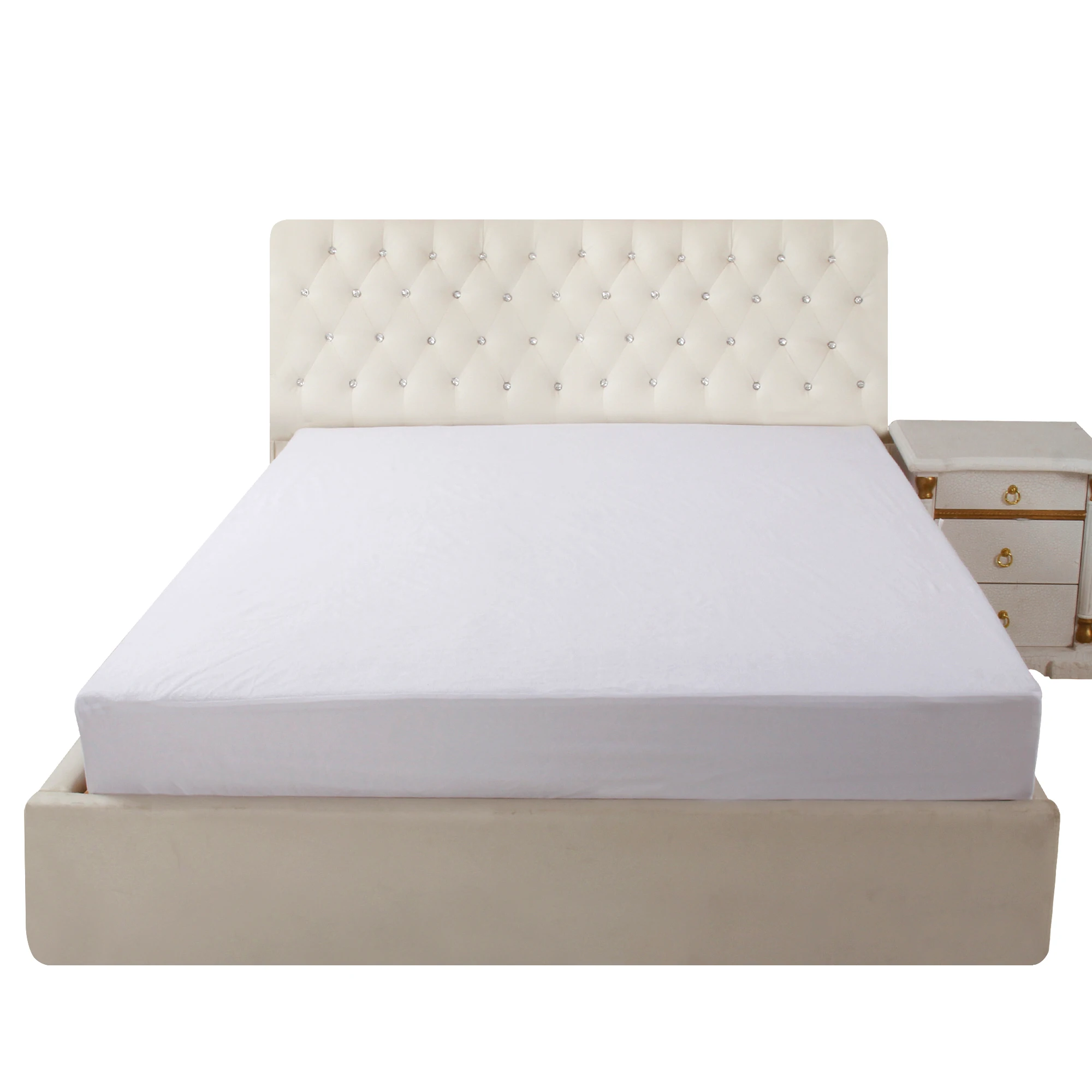 Wholesale China 105gsm cotton terry fabric TPU waterproof mattress cover / protector