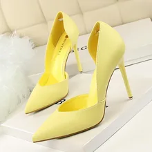 Yellow Wedding Shoes And Get Free Shipping On Aliexpress Women Pumps Fashion High Heels Black Pink Yellow Shoes Bridal Wedding Las China