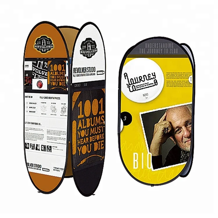 Folding Outdoor Advertising Fabric Pop-Up Banner, Pop Out Banner