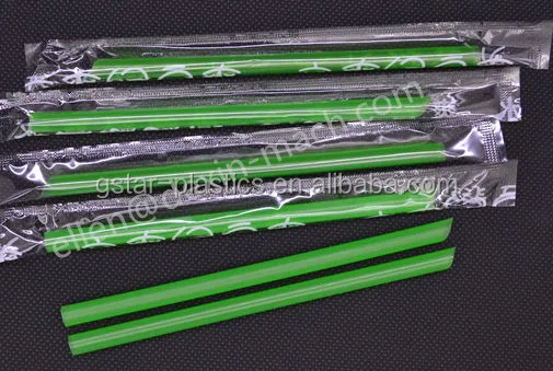 
Customized Size 12mm Wide Plastic Neon Soft Straight Drinking Straws for Bubble Tea and Drinks 