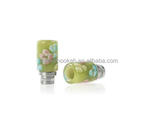 nice design Glass art flower drip tip, 510 beautiful ecig drip tip in stock
