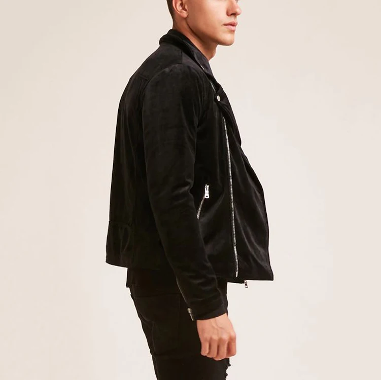 Wholesale fashion custom mens leather suede biker jacket