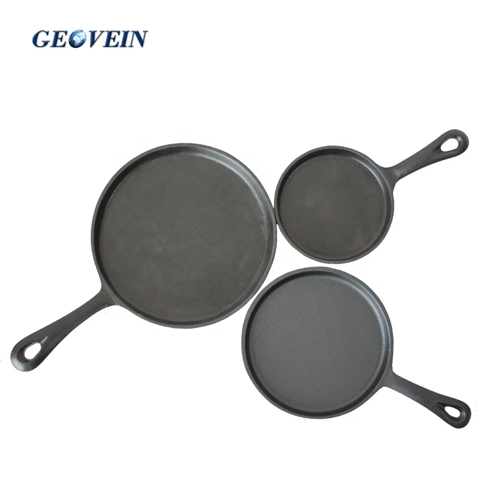 
Round Cast iron Skillet Cooking Pot Pan Non-Stick Crepe Pan 
