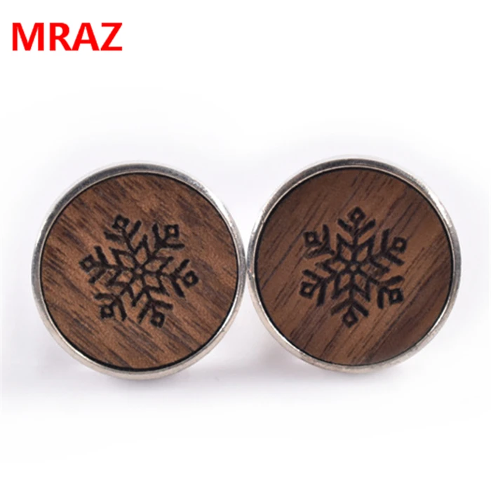 2018 fashion design Wood custom shirt cufflink For Men