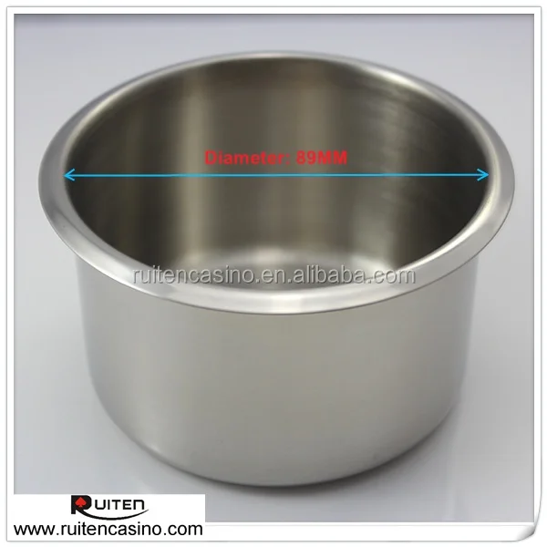 Stainless Steel Drop in Poker Table Cup Holder Jumbo Size