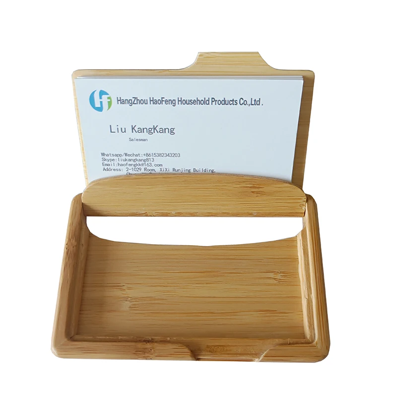 
Factory New Design Salesman Frog Wood Bamboo Carving Business Card Holder 