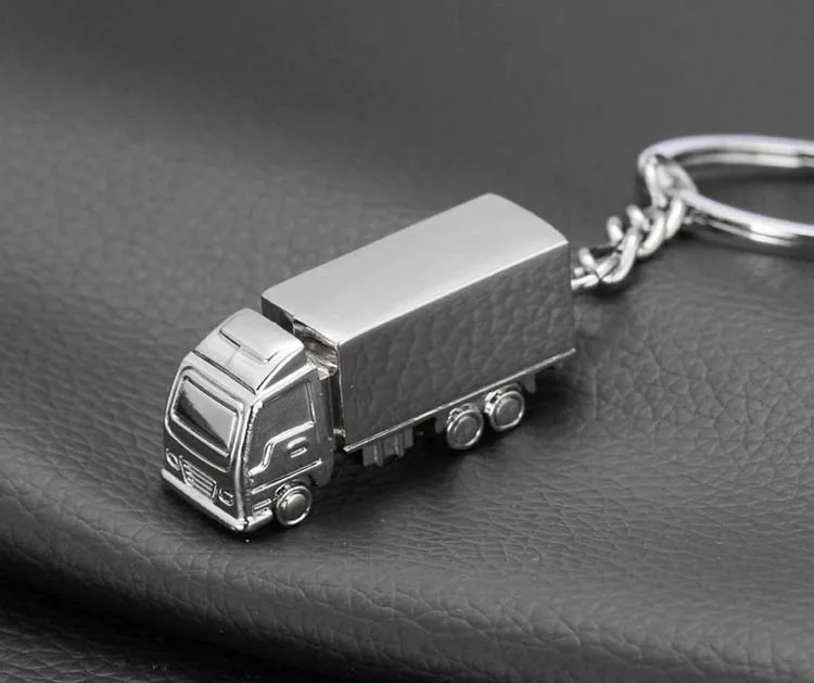 custom 3D metal mini truck keychain