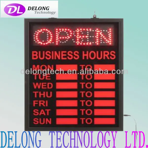 CE Cheap price fashion 70X40cm flashing led shop open closed sign with hours