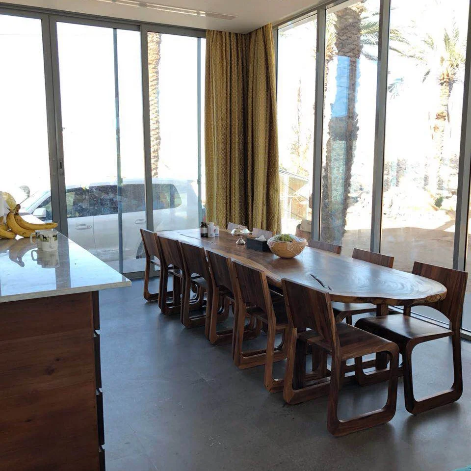 Ecuador walnut slab table feedback from Arab client