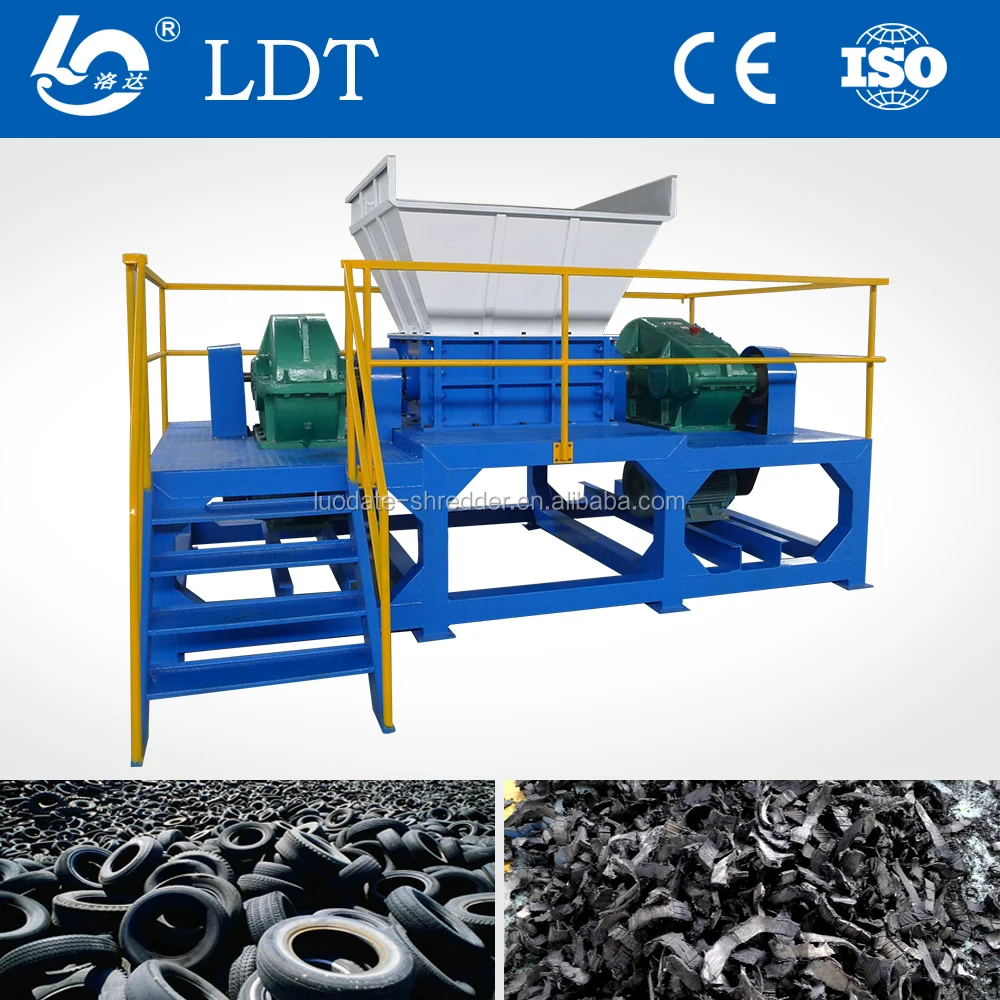China plant supply tire shredding solutions waste rubber tyre shredder machine / tyre shredder machine propduction line for sale