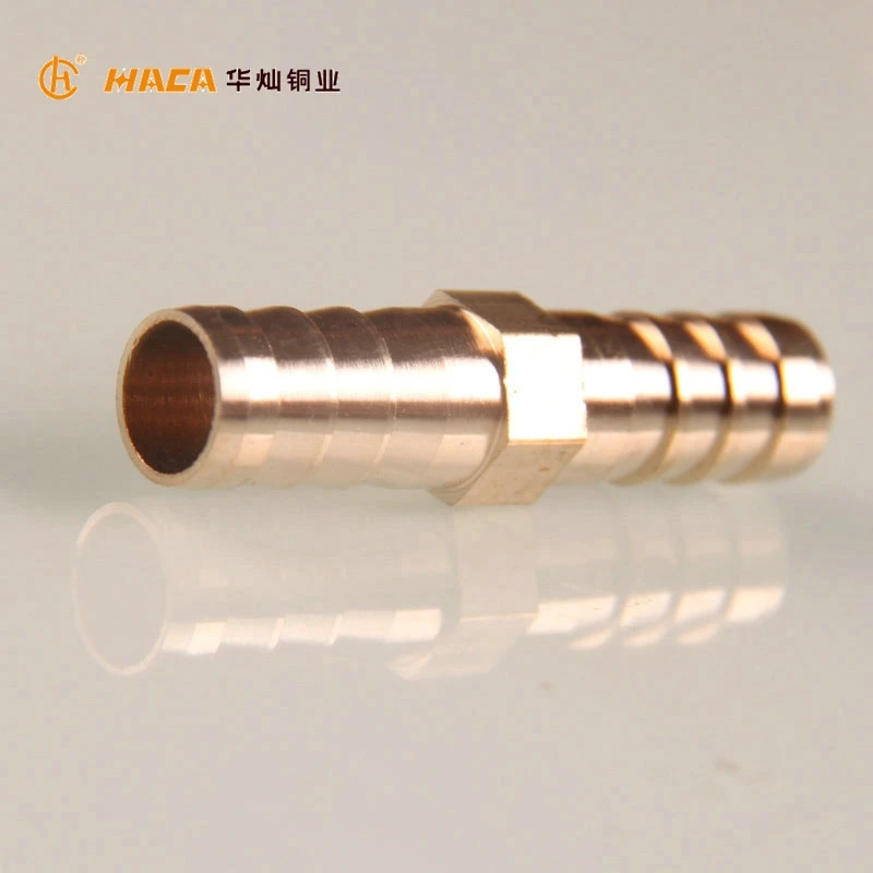 HC1018 Muti-specification Brass Rubber Tube Connector Hose Barb Straight Coupler
