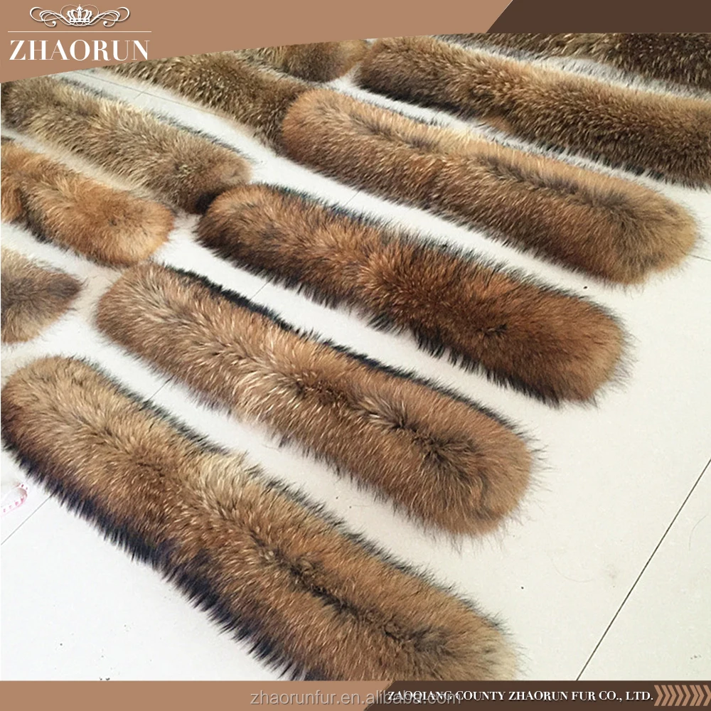 Detachable Natural Real Raccoon Fur Collar Wholesale Custom Sale