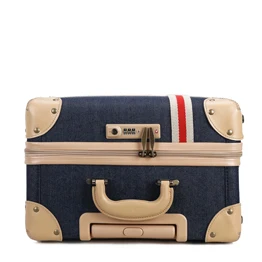 Demin trolley vintage luggage trunk eminent suitcase