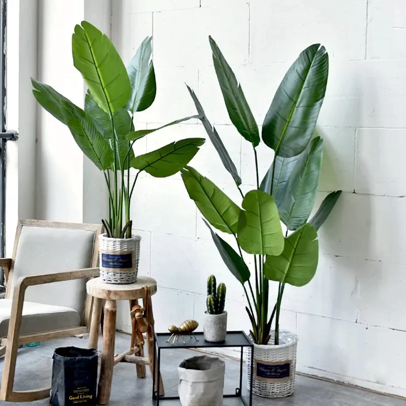 Artificial Traveller Palm Ravenala Madagascariensis Plastic Leaf Tree Canna Plant