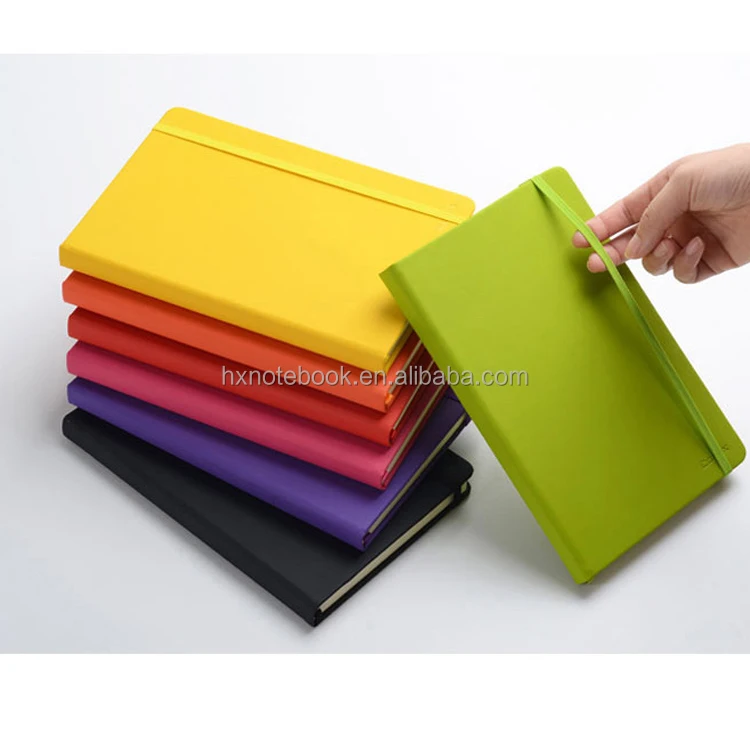 Wholesale pu leather hardcover office notebook planner a5a4a6 journals Agenda Diary Custom logo Notepad with pen elastic band