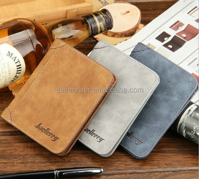 Wholesale Cheap Multipurpose Vintage PU Leather Wallet Men