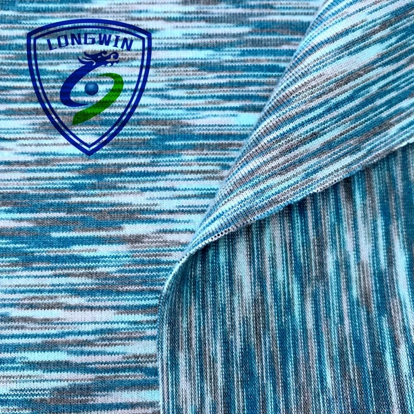 
EASY-CLEAN Knit sportswear yoga clothing space dyed polyester spandex 3M wicking dry fit jersey fabric 