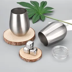 18oz Single Wall Stainless Steel Stemless Wine Glass With White Box Package