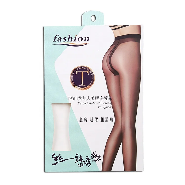 pantyhose packaging box stockingsbox customized with hanging hole and die cut window