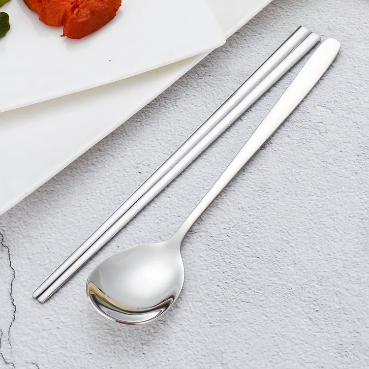 Высококачественная Корейская палочка и ложка из нержавеющей стали 304