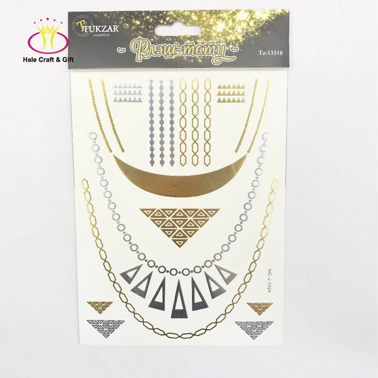 Waterproof Skin Safe Sexy Body Metallic Gold Temporary Tattoo Sticker