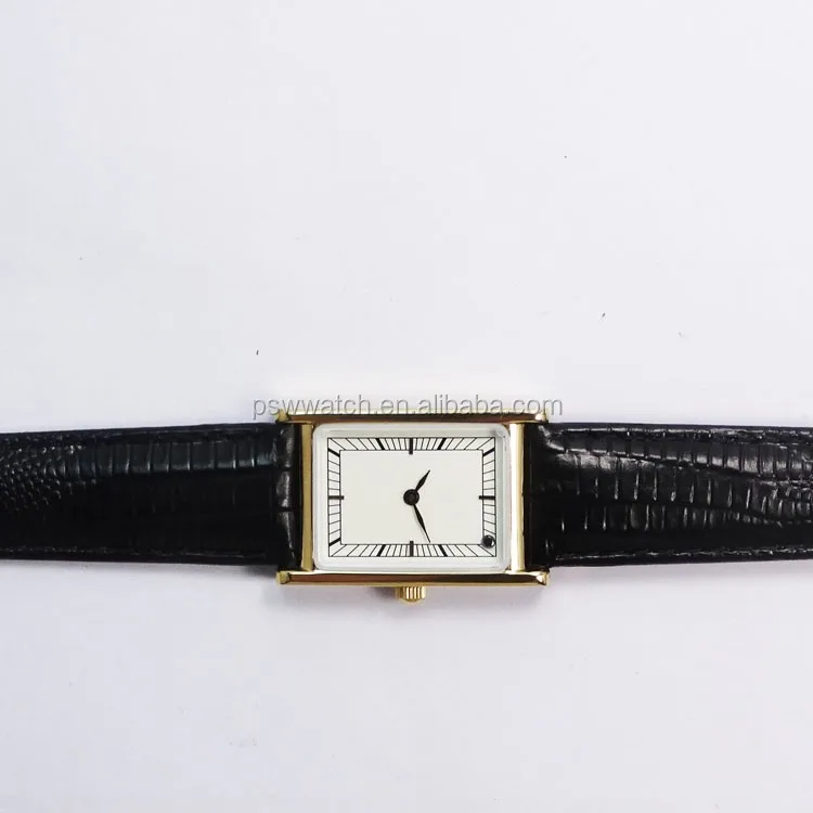 PSW Wholesale Factory Genuine Leather Strap Stainless Steel Wrist Watch