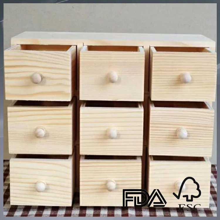 Маленький Настольный ящик из сосновой древесины, маленький функциональный ящик