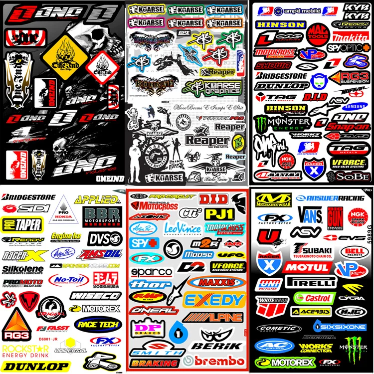 Automotive Sponsor Logo Decal Sticker Motorcycle/Dirt Bike/Car/Helmet Decal Sticker Graphic Set Logo Adhesive