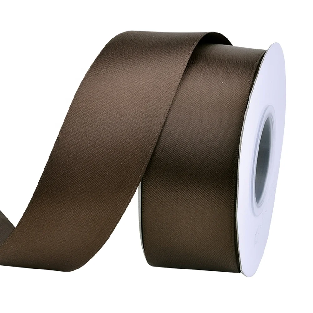 Yama factory customized available polyester solid color 100 yards/roll stocked double faced 38 MM satin ribbon