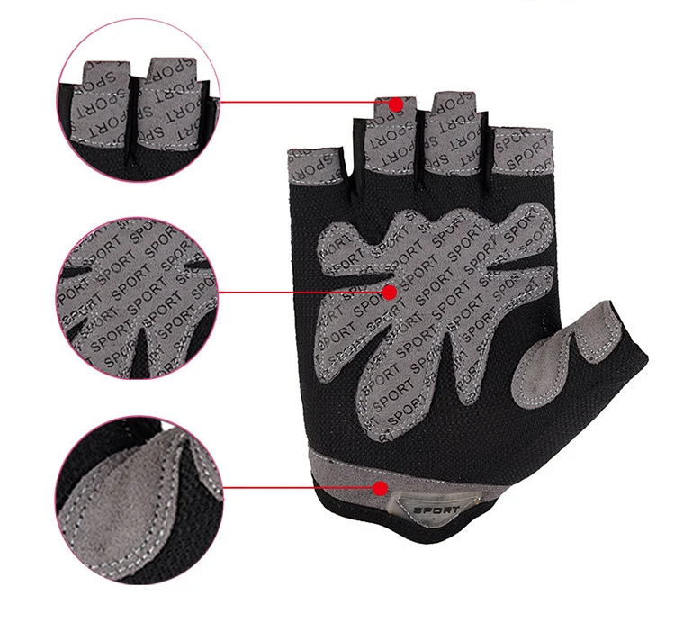 
Durable Gym Fitness Protective Hand Black Wholesale Gloves 