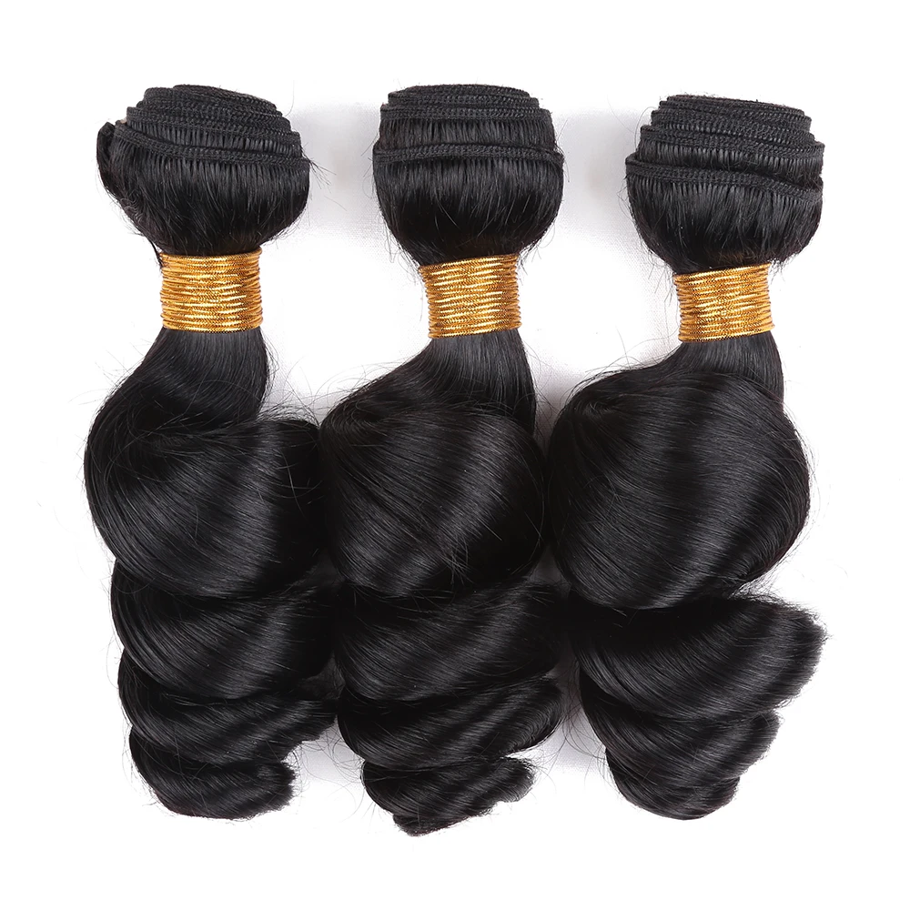Xuchang Hair Factory Grade 7A Virgin Brazilian Remy Hair Double Drawn 26 28 30 Inches Loose wave Brazilian Hair weaving