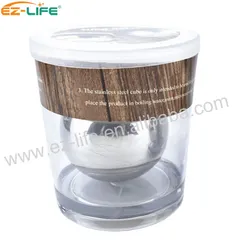 55 mm Big Ball Ice Cube Round Whiskey Stones Ice Cube stainless steel wine Cooler With Plastic Cup