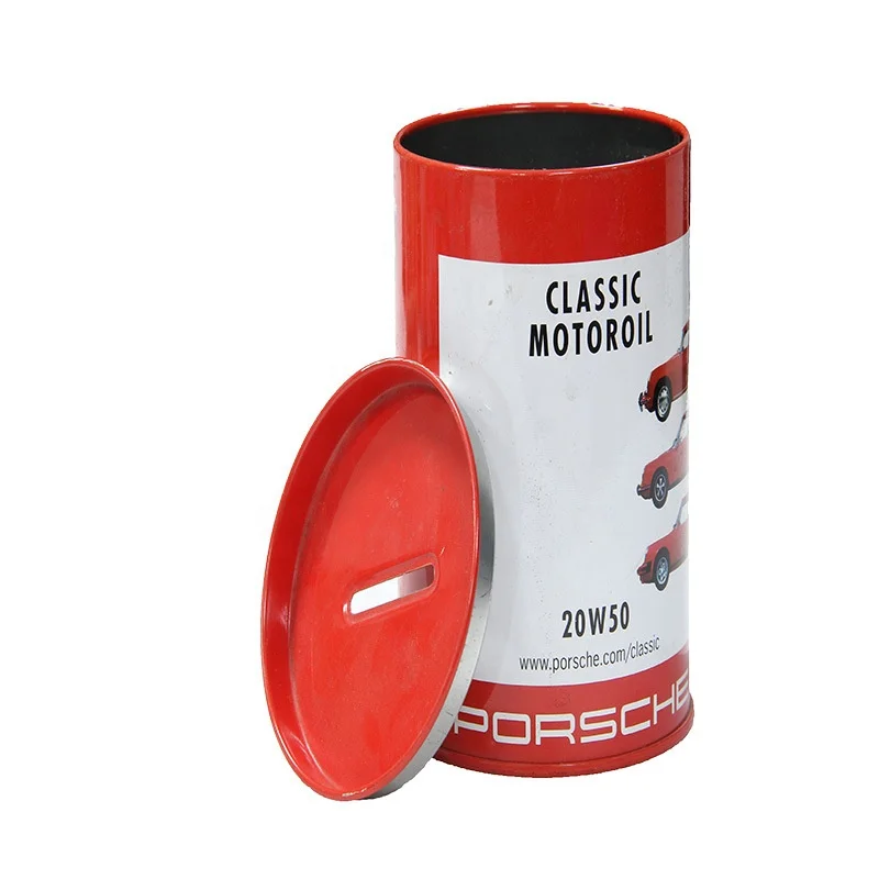 
wholesale custom printed round coin bank keep money empty piggy bank saving metal tin money box 