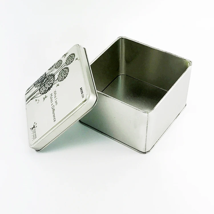 100*100*70 мм квадратная жестяная коробка с логотипом для упаковки тортов/подарков/часов/чая