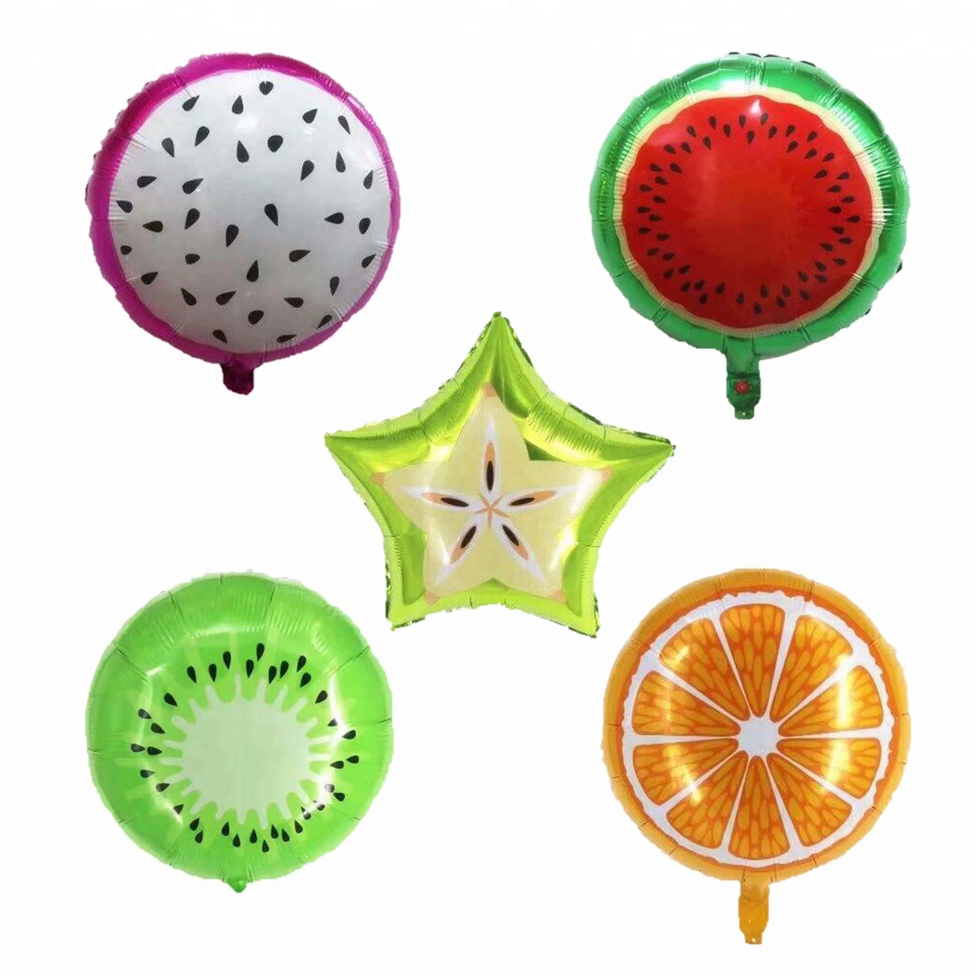 Wholesale China inflatable foil fruit balloon of watermelon\pitaya\orange\carambola\kiwi  for party decoration